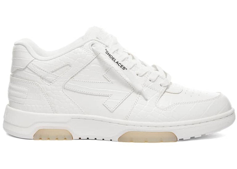 OFF-WHITE Out Of Office OOO Low Tops Croco Print White