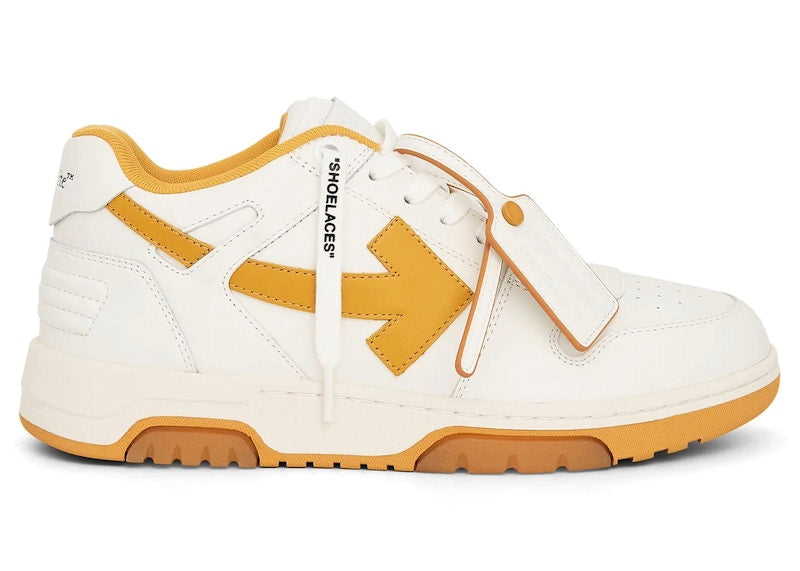 OFF-WHITE Out Of Office OOO Low Tops White Ocher Yellow