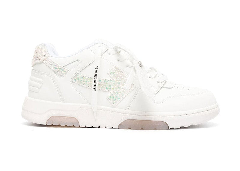 OFF-WHITE Out Of Office OOO Low Tops White Strass Arrow
