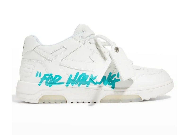 OFF-WHITE Out Of Office OOO Low Tops White Turquoise (Women's)