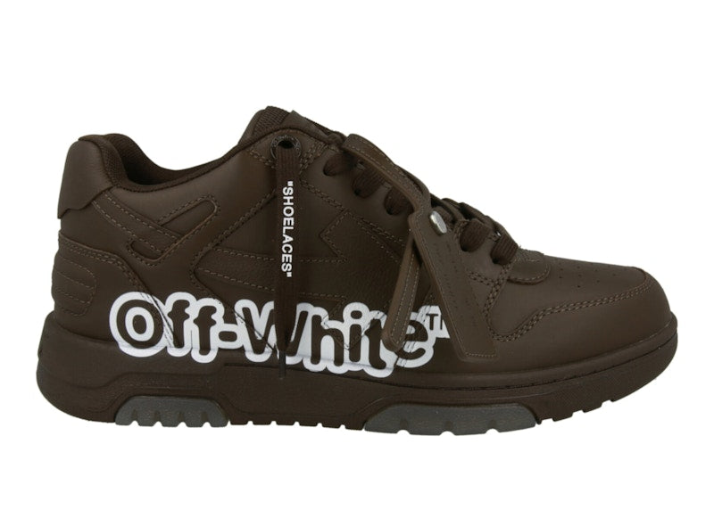 OFF-WHITE Out Of Office OOO "Off-White" Low Tops Brown White