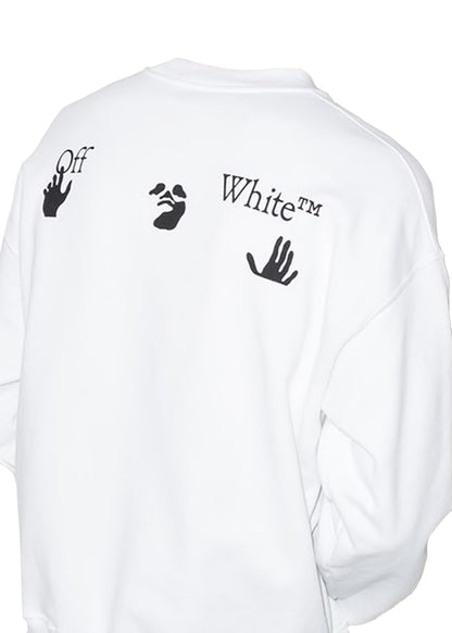 OFF-WHITE "Outfit Came From Italy" Print Crewneck White/Black