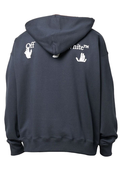 OFF-WHITE "Outfit Came From Italy" Print Hoodie Faded Blue/White