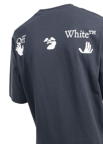 OFF-WHITE "Outfit Came From Italy" Print T-Shirt Faded Blue/White