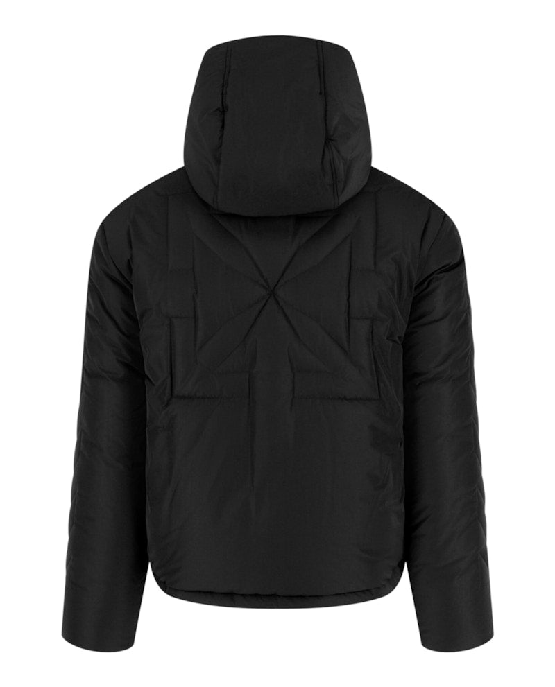 OFF-WHITE Outline Diag Quote Puffer Jacket (OMED039S-FAB001-1001) Black