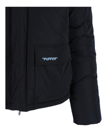 OFF-WHITE Outline Diag Quote Puffer Jacket (OMED039S-FAB001-4601) Black