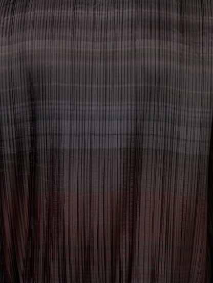 OFF-WHITE Oversize Fit Horizontal-Stripe Pleated Hoodie Brown