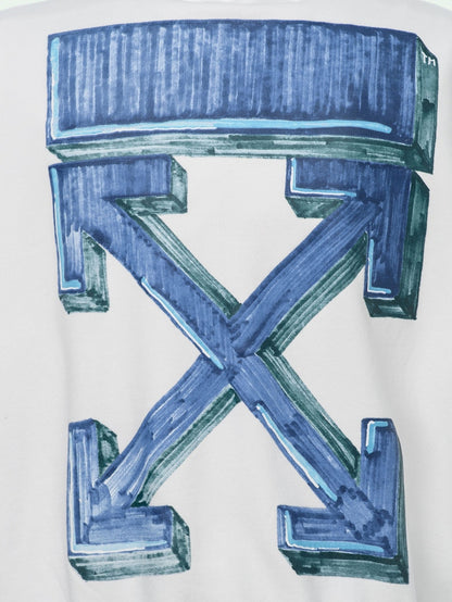 OFF-WHITE Oversize Fit Marker Arrows Hoodie White/Blue