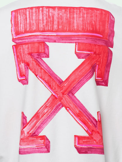 OFF-WHITE Oversize Fit Marker Arrows Hoodie White/Red