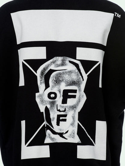 OFF-WHITE Oversize Fit Masked Face Hoodie Black/White