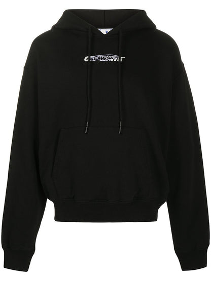 OFF-WHITE Oversize Fit Painters Hoodie Black/White