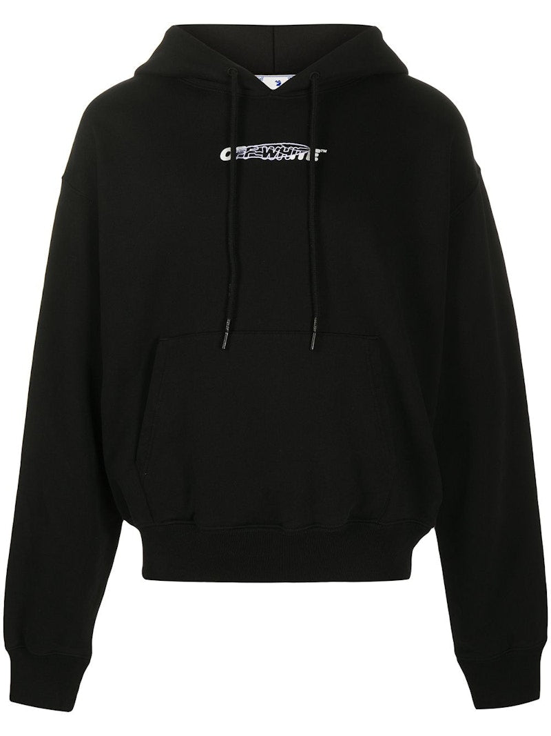 OFF-WHITE Oversize Fit Painters Hoodie Black/White