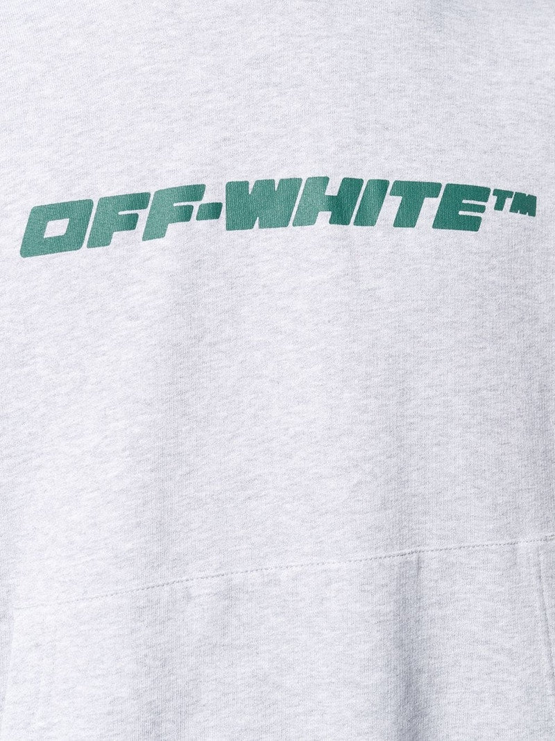 OFF-WHITE Oversize Fit Trellis Worker Hoodie Melange Grey