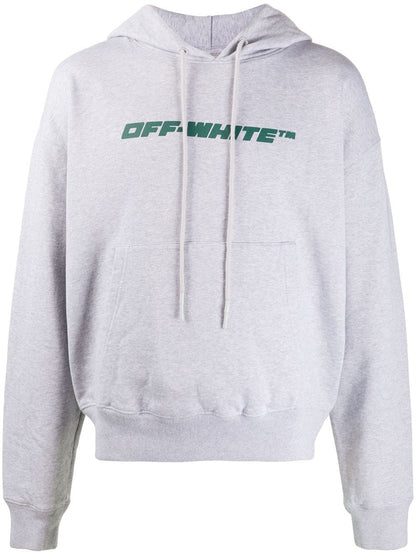 OFF-WHITE Oversize Fit Trellis Worker Hoodie Melange Grey
