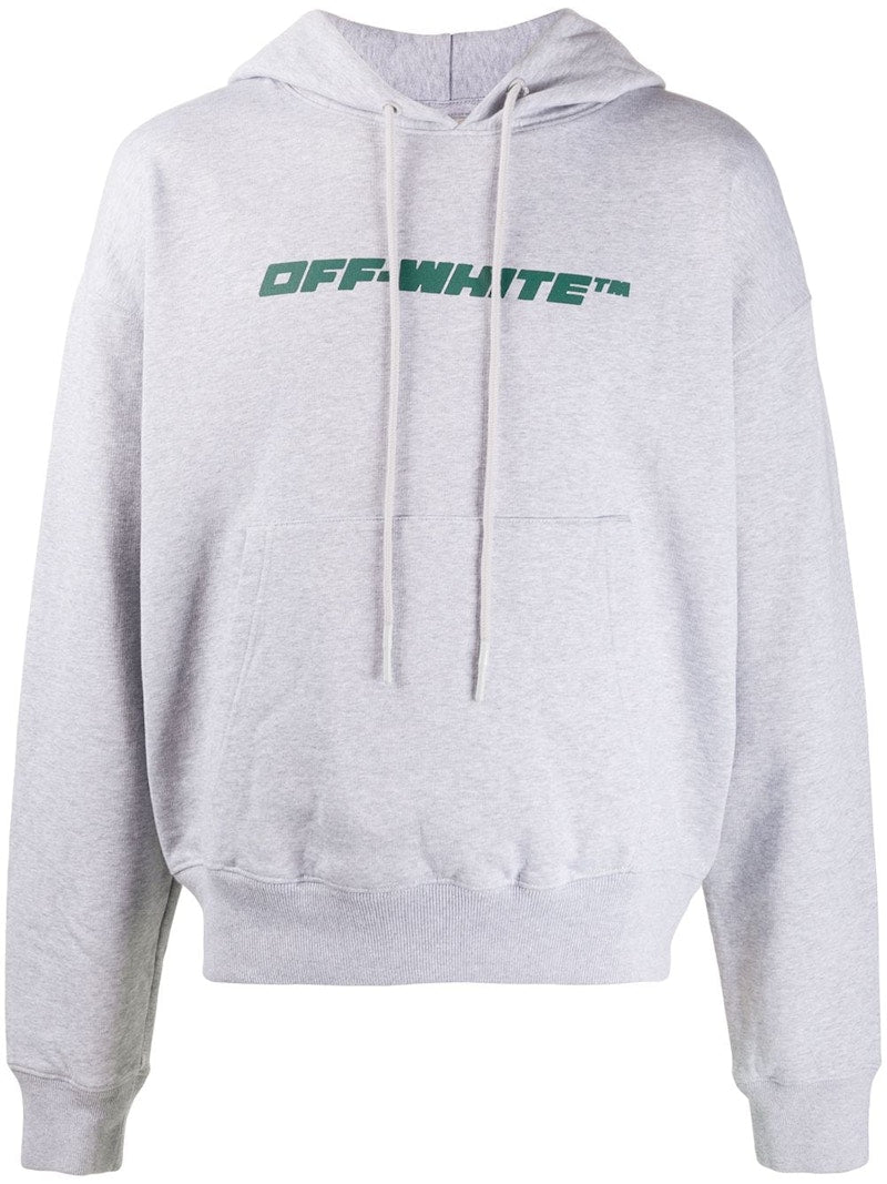 OFF-WHITE Oversize Fit Trellis Worker Hoodie Melange Grey