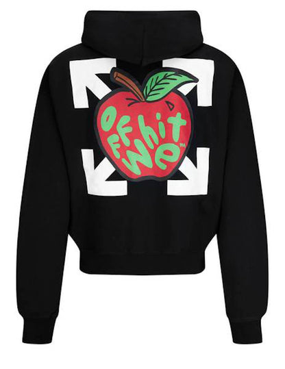 OFF-WHITE Oversized Apple Print Arrow Hoodie Black