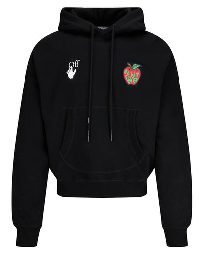 OFF-WHITE Oversized Apple Print Arrow Hoodie Black