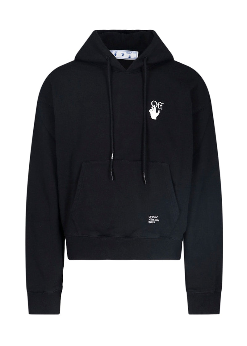 OFF-WHITE Oversized Caravaggio Saint Jerome Writing Arrows Hoodie Black