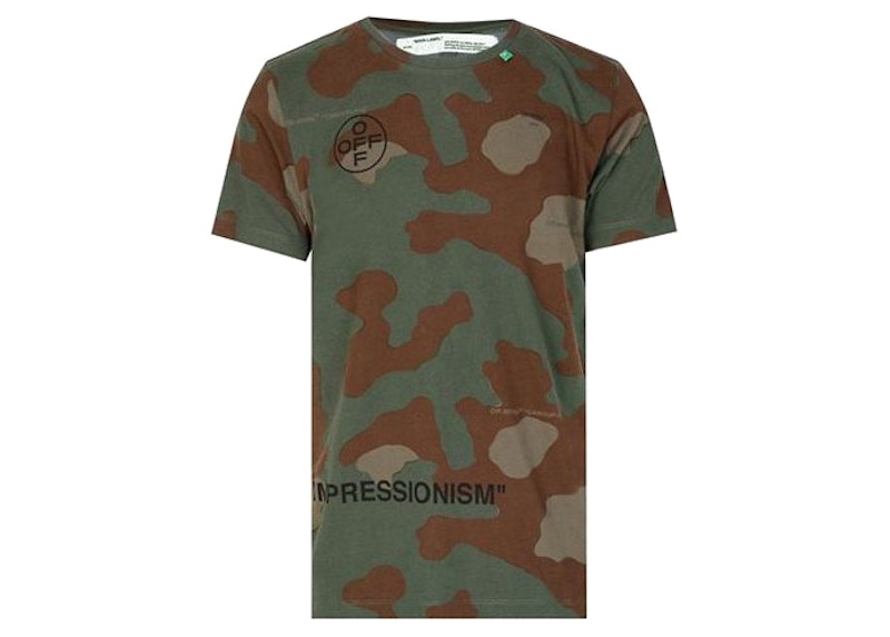 OFF-WHITE Oversized Diag Stencil T-shirt Camo/Green
