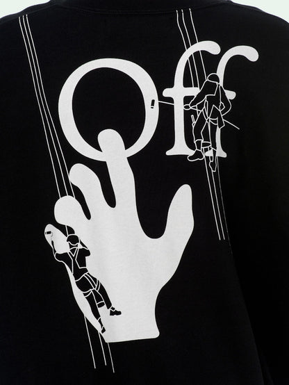 OFF-WHITE Oversized Fit Hand Painters Crewneck Sweatshirt Black/White