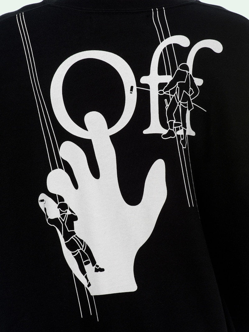 OFF-WHITE Oversized Fit Hand Painters Crewneck Sweatshirt Black/White