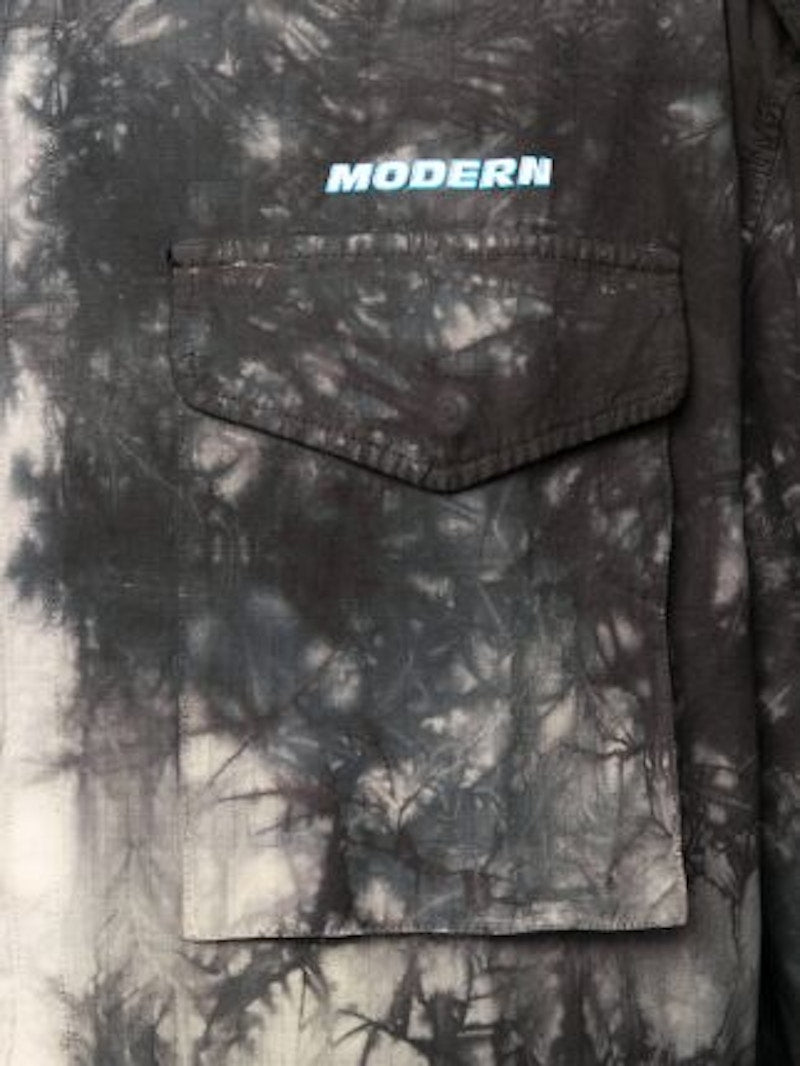 OFF-WHITE Oversized Fit Tie Dye Miltary Jacket Black