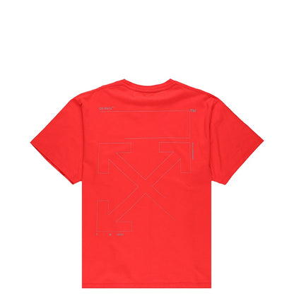 OFF-WHITE Oversized Fit Unfinished T-shirt Red/Silver