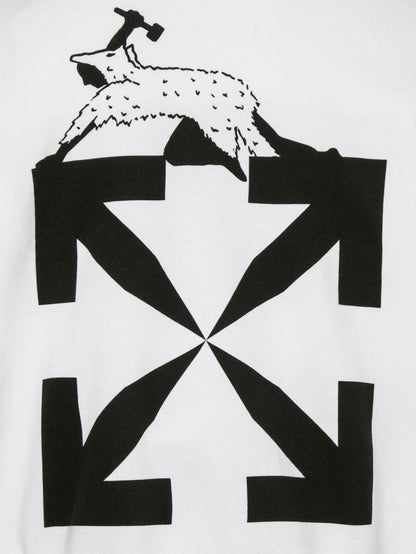 OFF-WHITE Oversized Fit World Catepilla Print Hoodie White