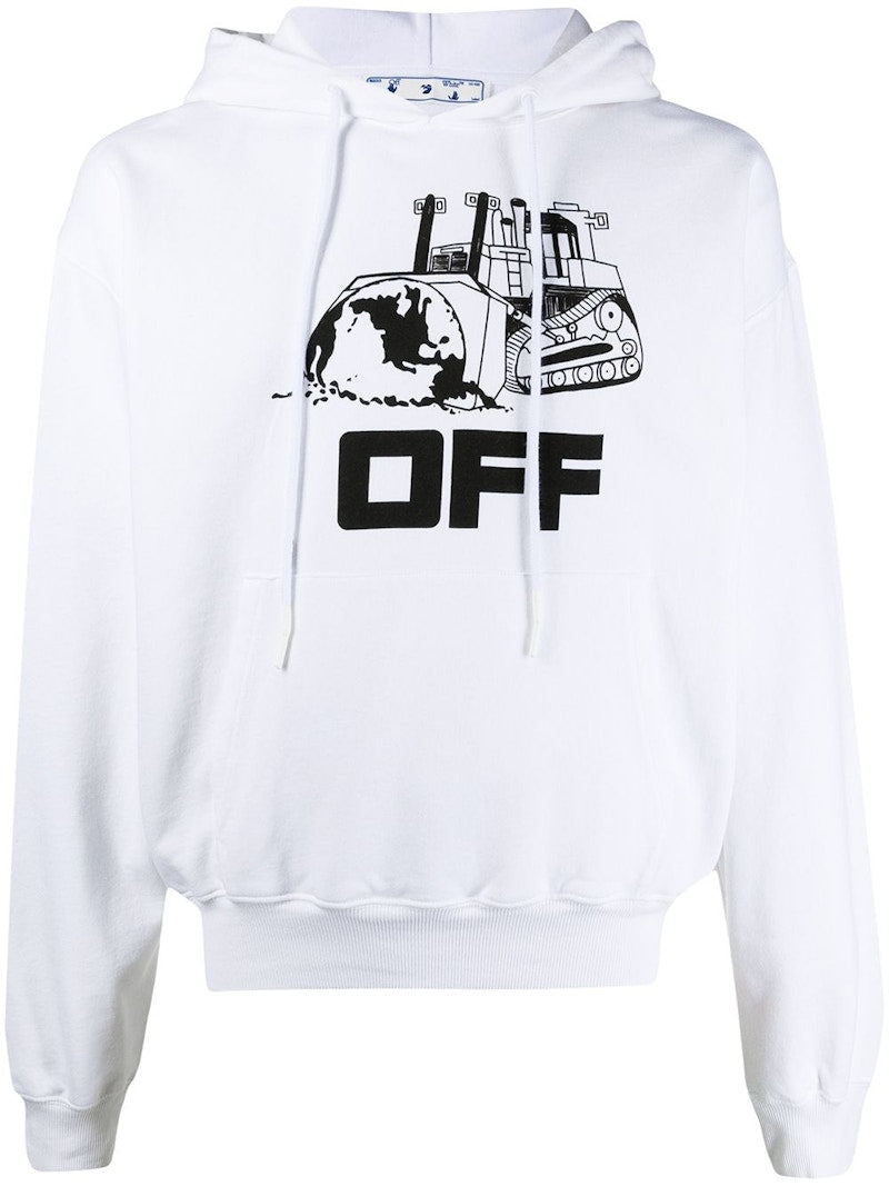 OFF-WHITE Oversized Fit World Catepilla Print Hoodie White