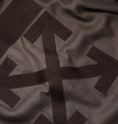 OFF-WHITE Oversized Logo Appliqued Trench Coat Brown