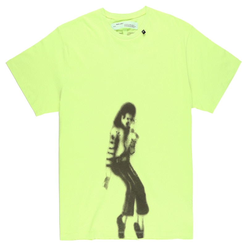 OFF-WHITE Oversized Michael Jackson Graphic Print T-shirt Fluo Yellow/Black