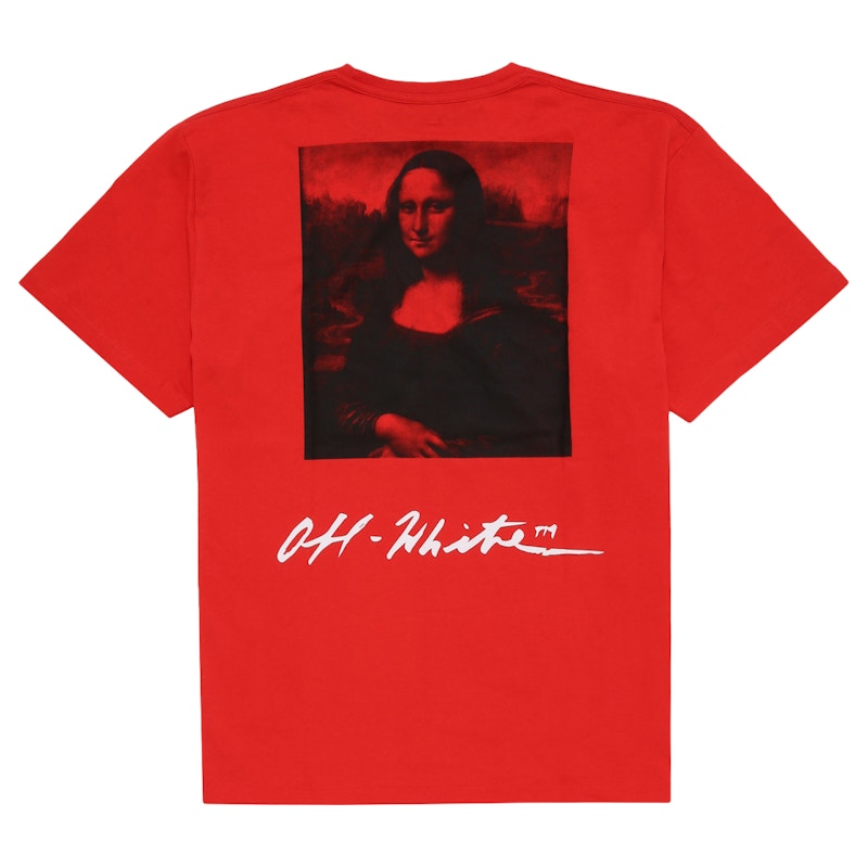 OFF-WHITE Oversized Monalisa Graphic Print T-shirt Red