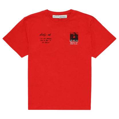 OFF-WHITE Oversized Monalisa Graphic Print T-shirt Red