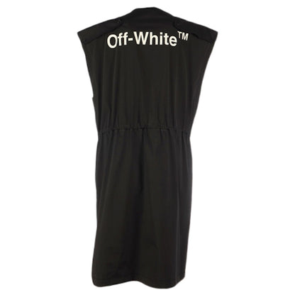 OFF-WHITE Oversized Utility Drawstring Logo Gilet Black/White
