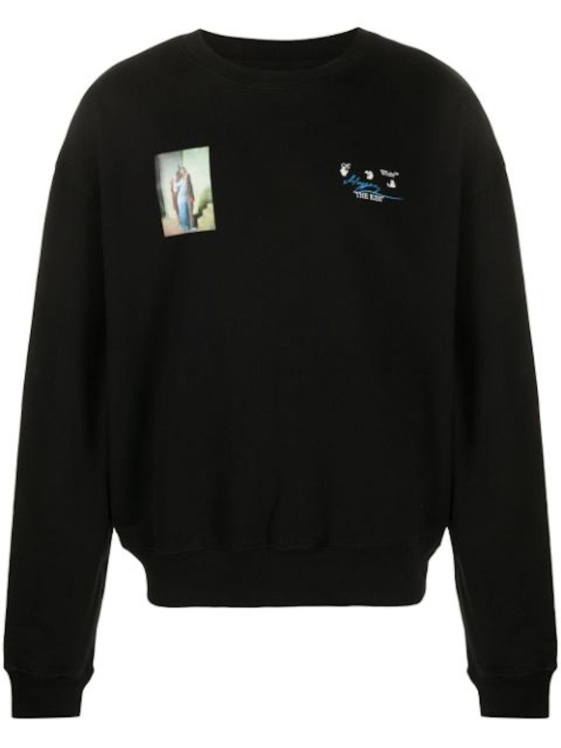 OFF-WHITE Overzied Fit The Kiss Sweatshirt Black/Beige/Light Blue