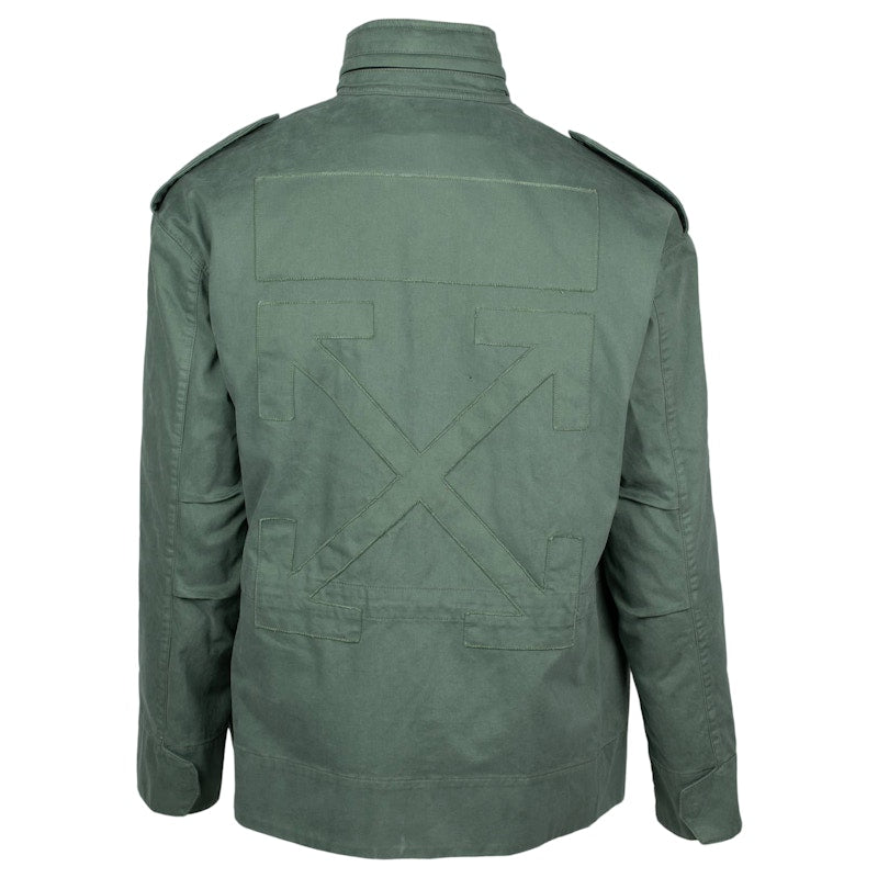 OFF-WHITE Padded Military Field Jacket Military Green/White