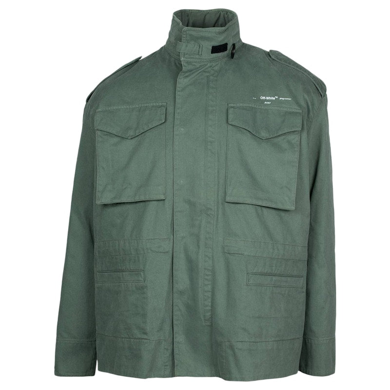 OFF-WHITE Padded Military Field Jacket Military Green/White