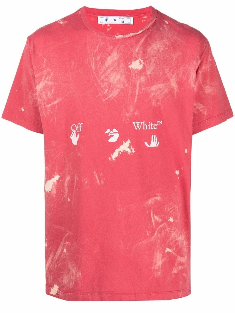 OFF-WHITE Paint Effect T-shirt Red/White