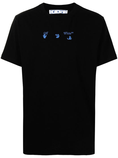 OFF-WHITE Paint Print T-shirt Black/Blue