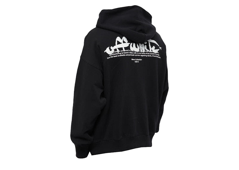 OFF-WHITE Paint Script Arrows Skate Hoodie Black/White
