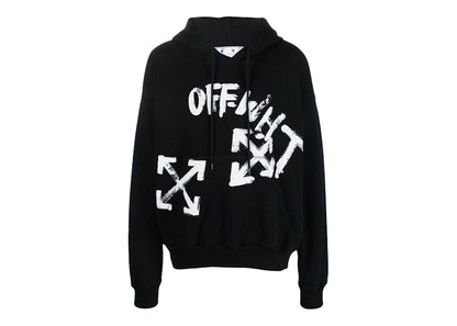 OFF-WHITE Paint Script Arrows Skate Hoodie Black/White