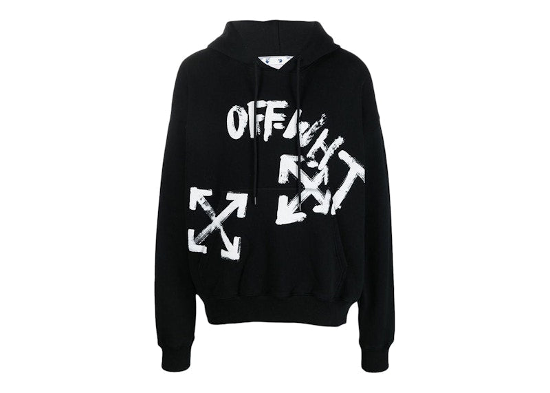 OFF-WHITE Paint Script Arrows Skate Hoodie Black/White