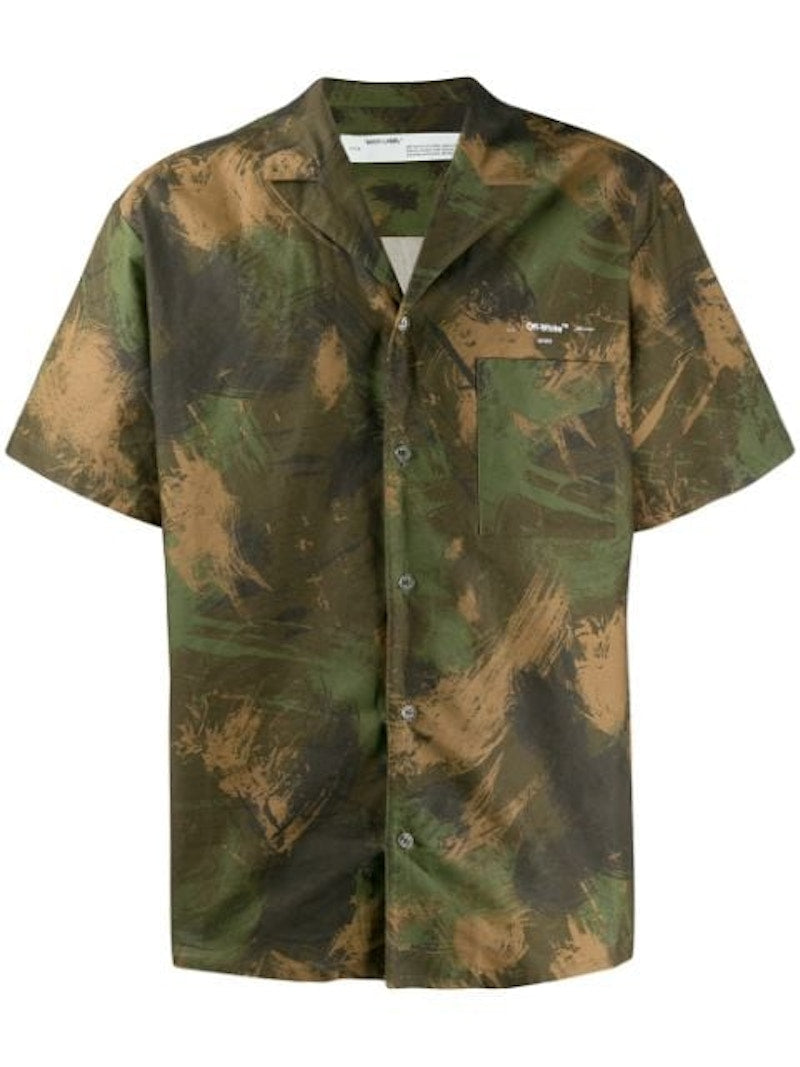 OFF-WHITE Paintbrush Camo Shirt Green