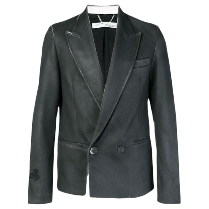 OFF-WHITE Painted Double Breasted Blazer Black