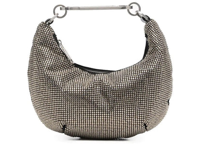 OFF-WHITE Paperclip Crystal Embellished Shoulder Bag Black