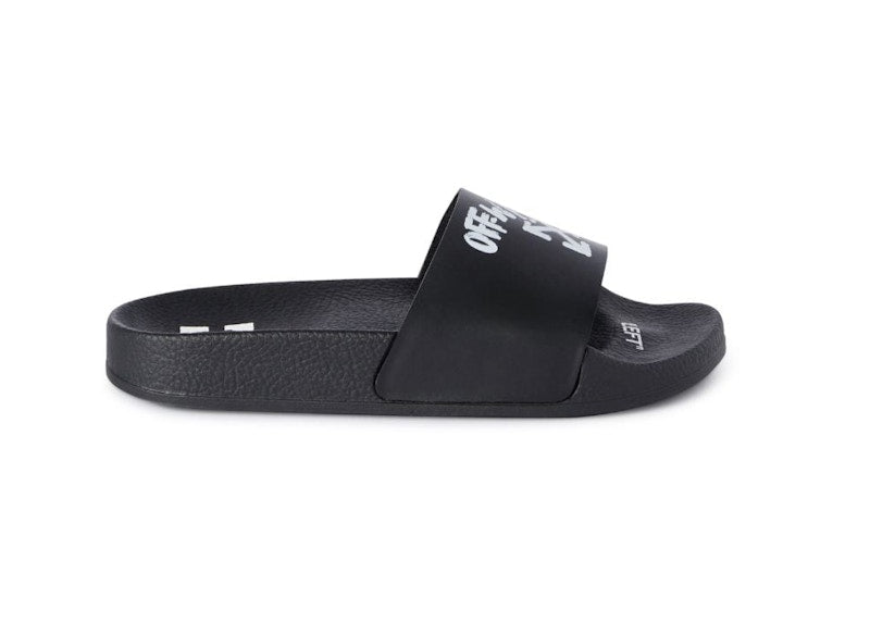 OFF-WHITE Pool Sliders Paint Script Black White (Kids)