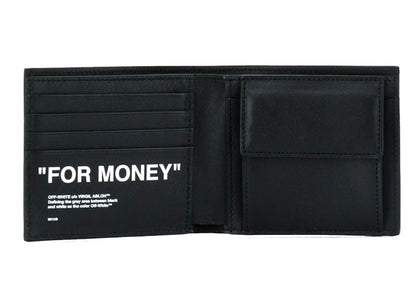 OFF-WHITE Printed Bi-Fold Wallet (4 Card Slot) "FOR MONEY" Black/White