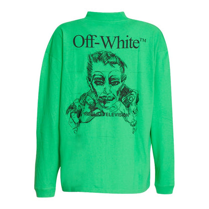 OFF-WHITE Public Television Long Sleeve T-shirt Green/Black