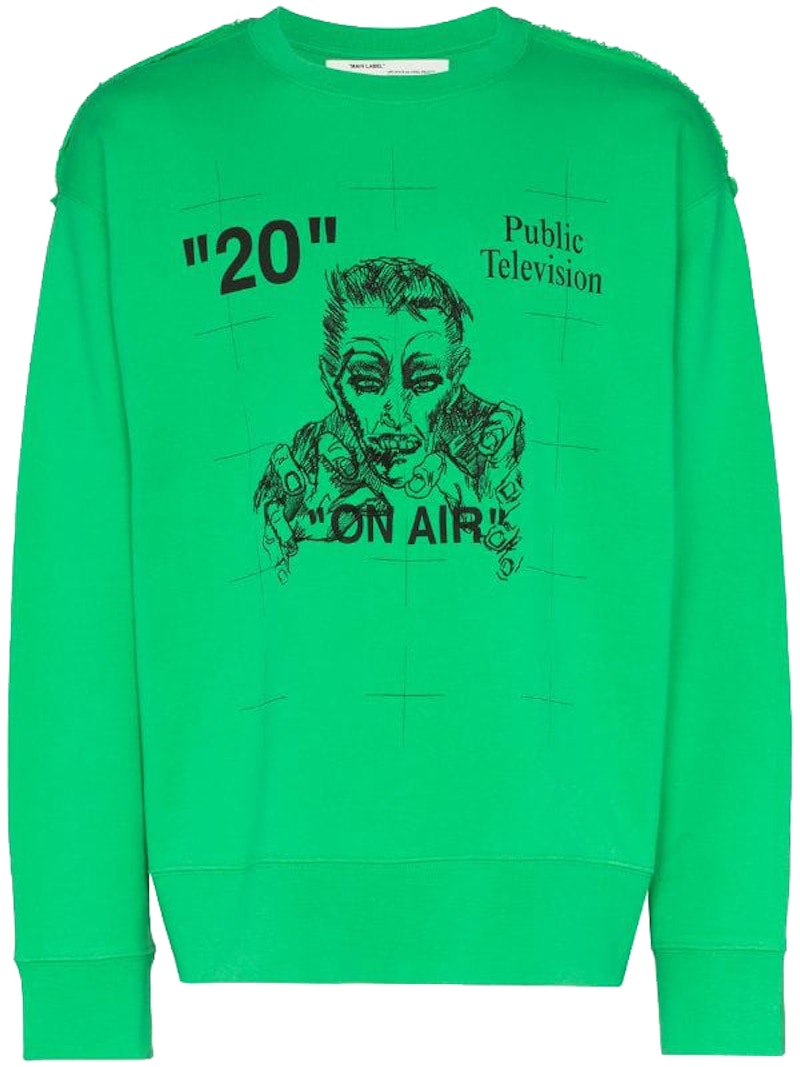 OFF-WHITE Public Television Sweatshirt Green/Black