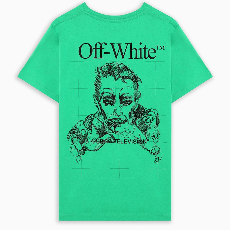 OFF-WHITE Public Television T-shirt Green/Black
